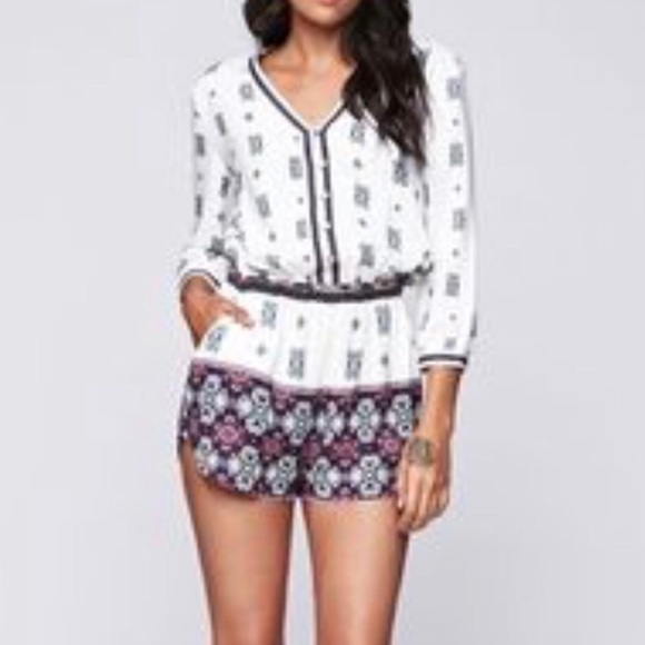 Kendall & Kylie Pants - Kendall & Kylie Boho Romper Medium